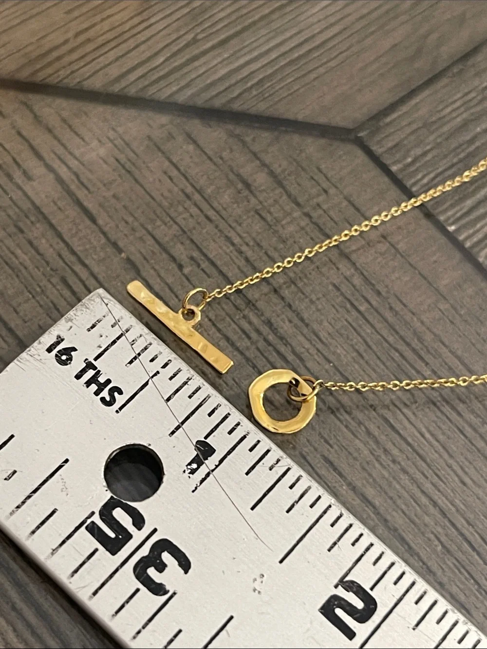 Trendy Gold-tone Long Lariat Necklace - Bar & Circle Necklace